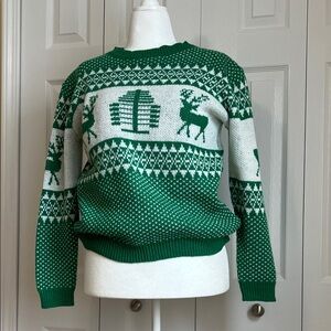 Exlura Green Fair Isle Knit Sweater (XL)